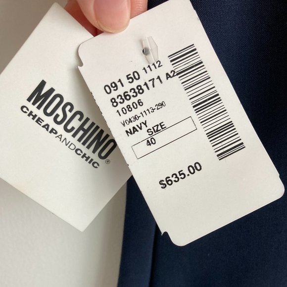 MOSCHINO Dark Blue Bow Mini Dress - Picture 6 of 6